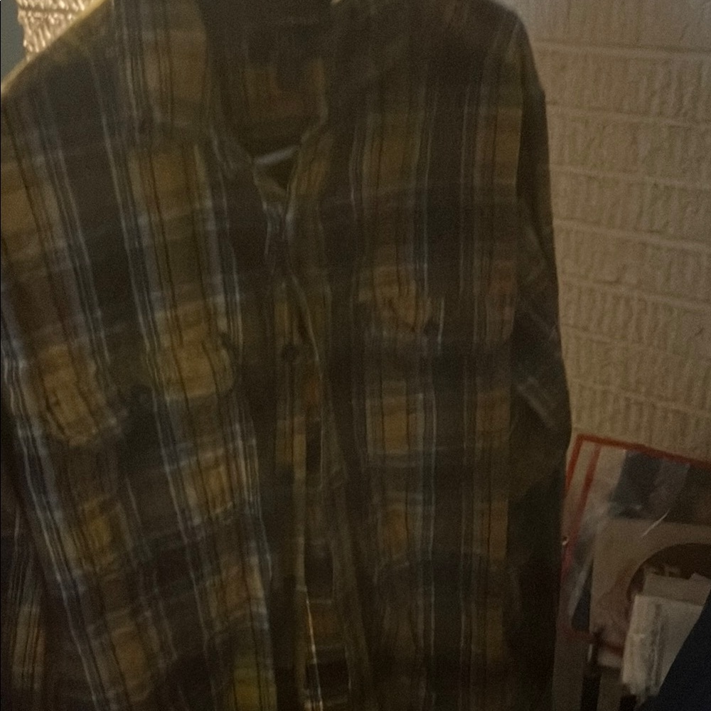 George Men's Plaid Button Down Shirt - Brown and Yellow